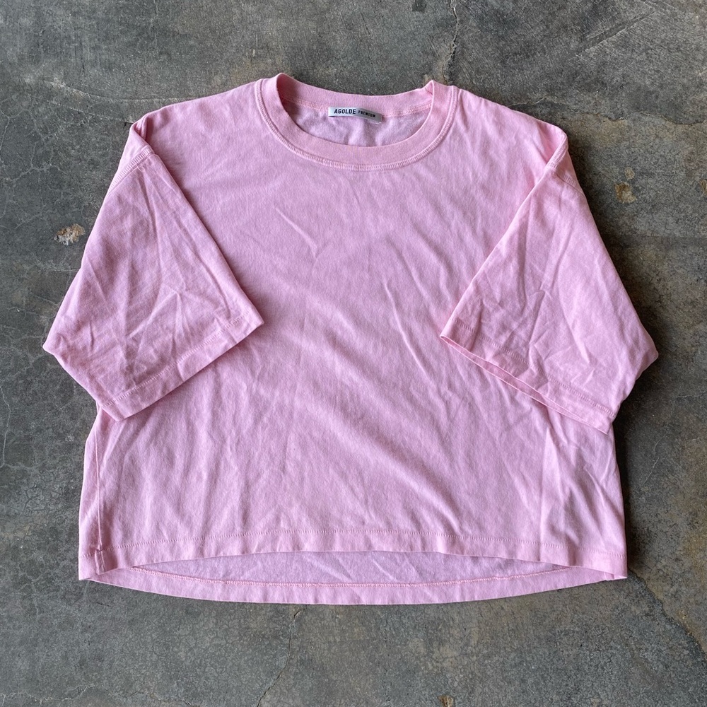 AGOLDE Boxy Tee Rose Pink Size XS